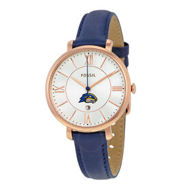 Fossil Women's Black Leather Wristwatch "Gopher" Rose Gold