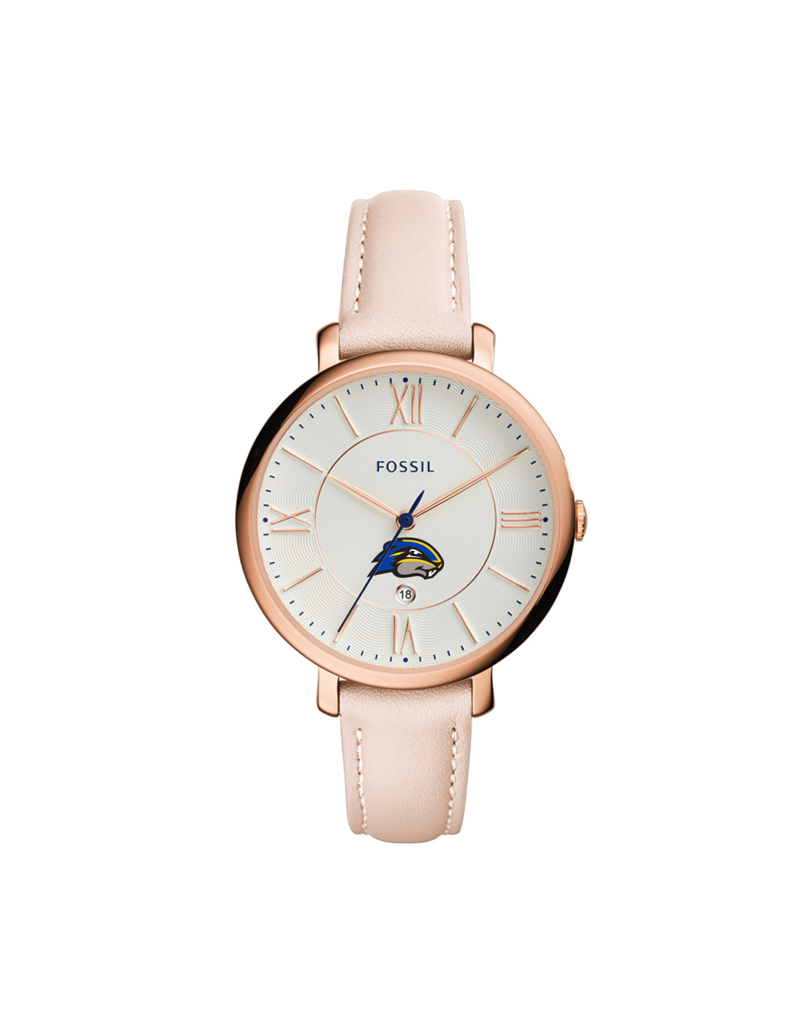 Fossil Women's Pink Leather Wristwatch "Gopher" Rose Gold