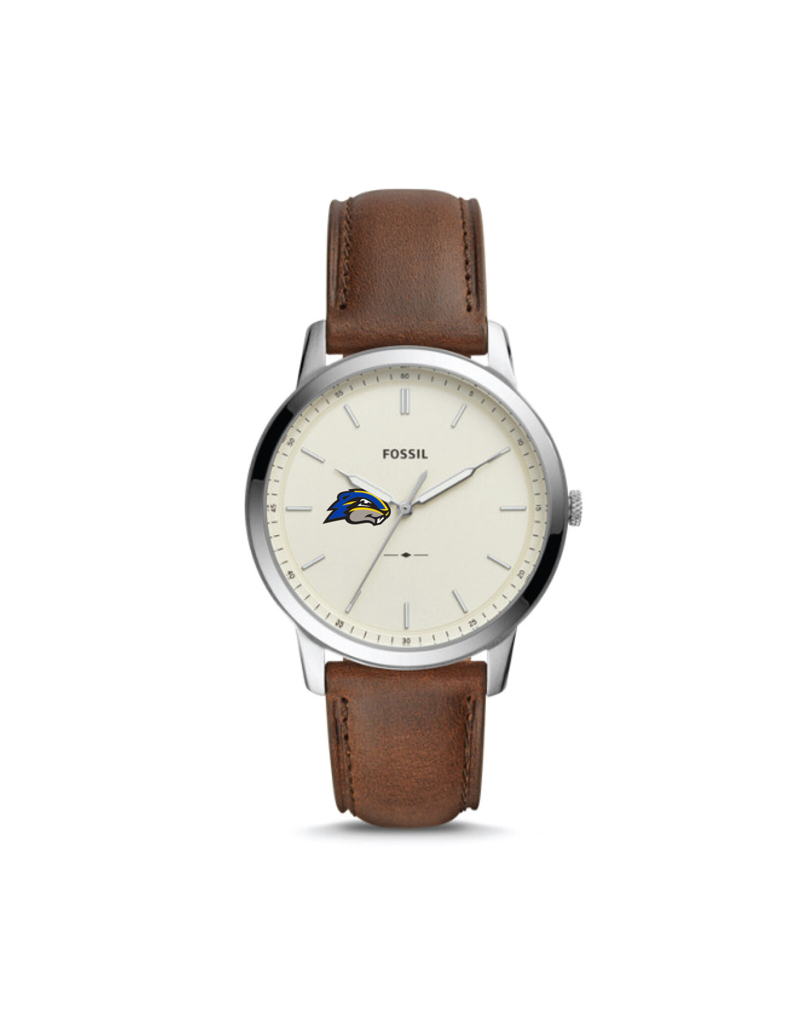 Fossil Men's Leather Wristwatch "Gopher" Silver/Brown