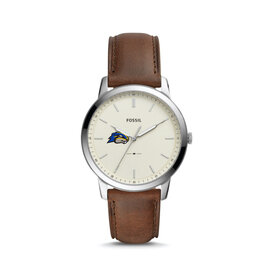 Fossil Men's Leather Wristwatch "Gopher" Silver/Brown
