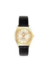 Bulova Women's Plated Watch "Goucher College" Gold/Black Leather