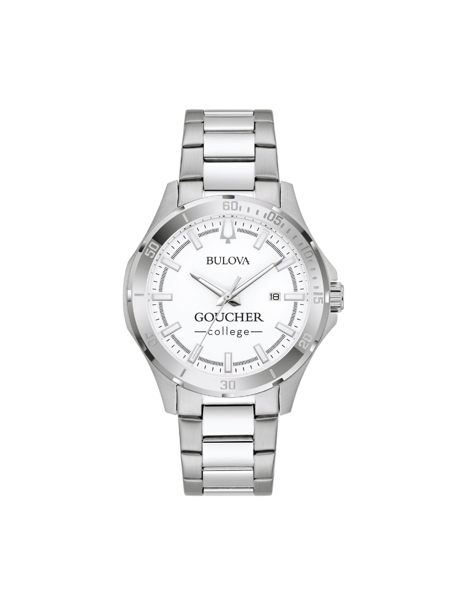 Bulova Men's Sport Classic Stainless Steel Watch "Goucher College" White