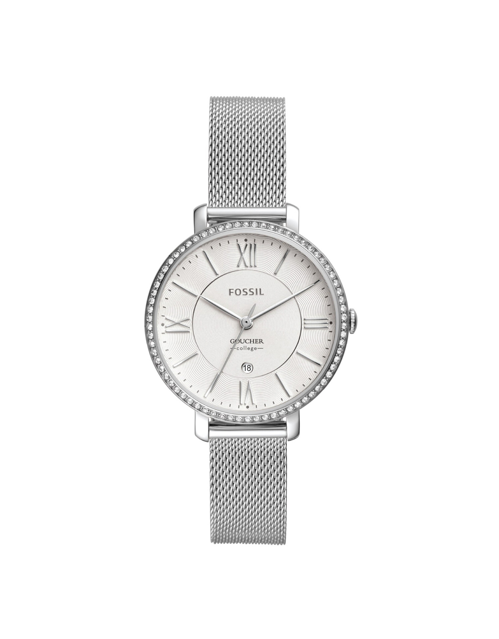 Fossil Jacqueline Women's Stainless Steel Watch "Goucher College" Silver