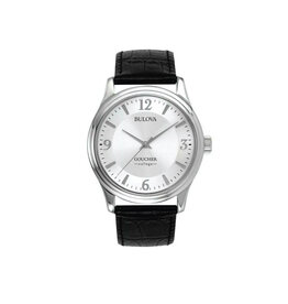 Bulova Men's Silver-Tone Watch Leather Strap  "Goucher College"