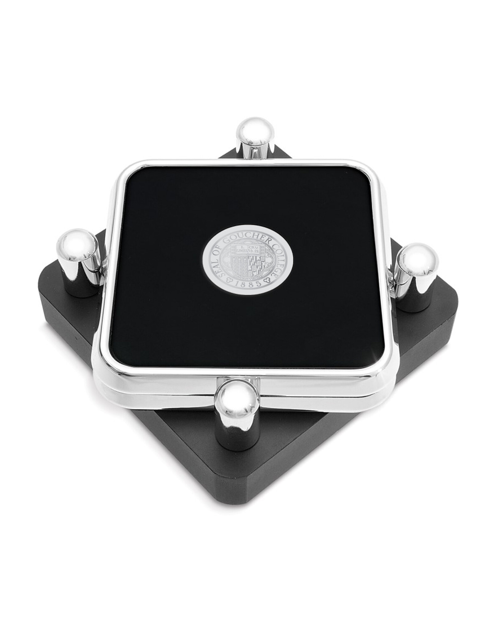 CSI Metal Tone Square Coaster "Seal Medallion" Set of 2