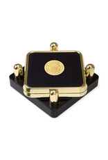 CSI Metal Tone Square Coaster "Seal Medallion" Set of 2