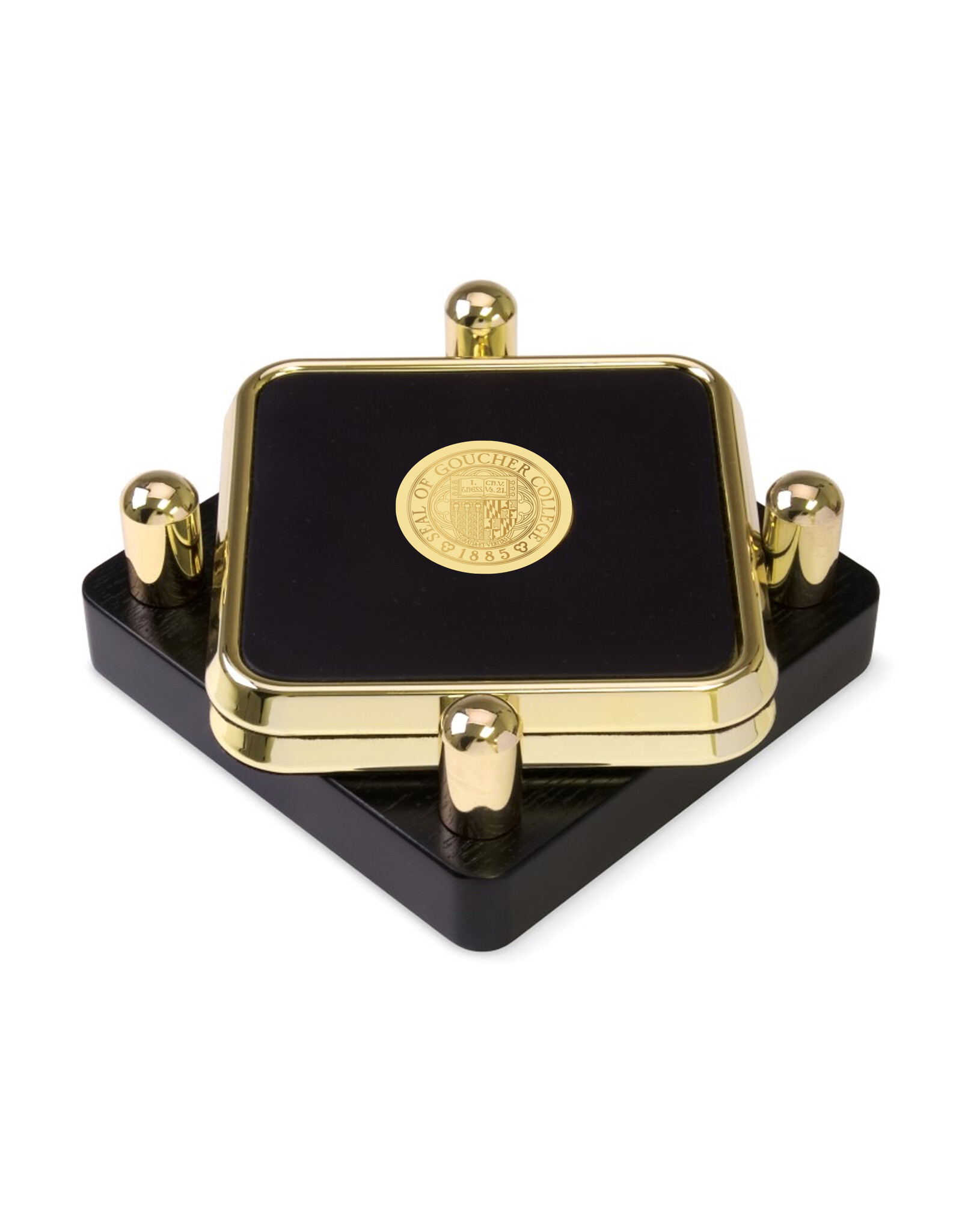 CSI Metal Tone Square Coaster "Seal Medallion" Set of 2