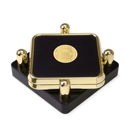 CSI Metal Tone Square Coaster "Seal Medallion" Set of 2