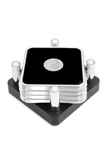 CSI Metal Tone Square Coaster "Seal Medallion" Set of 4
