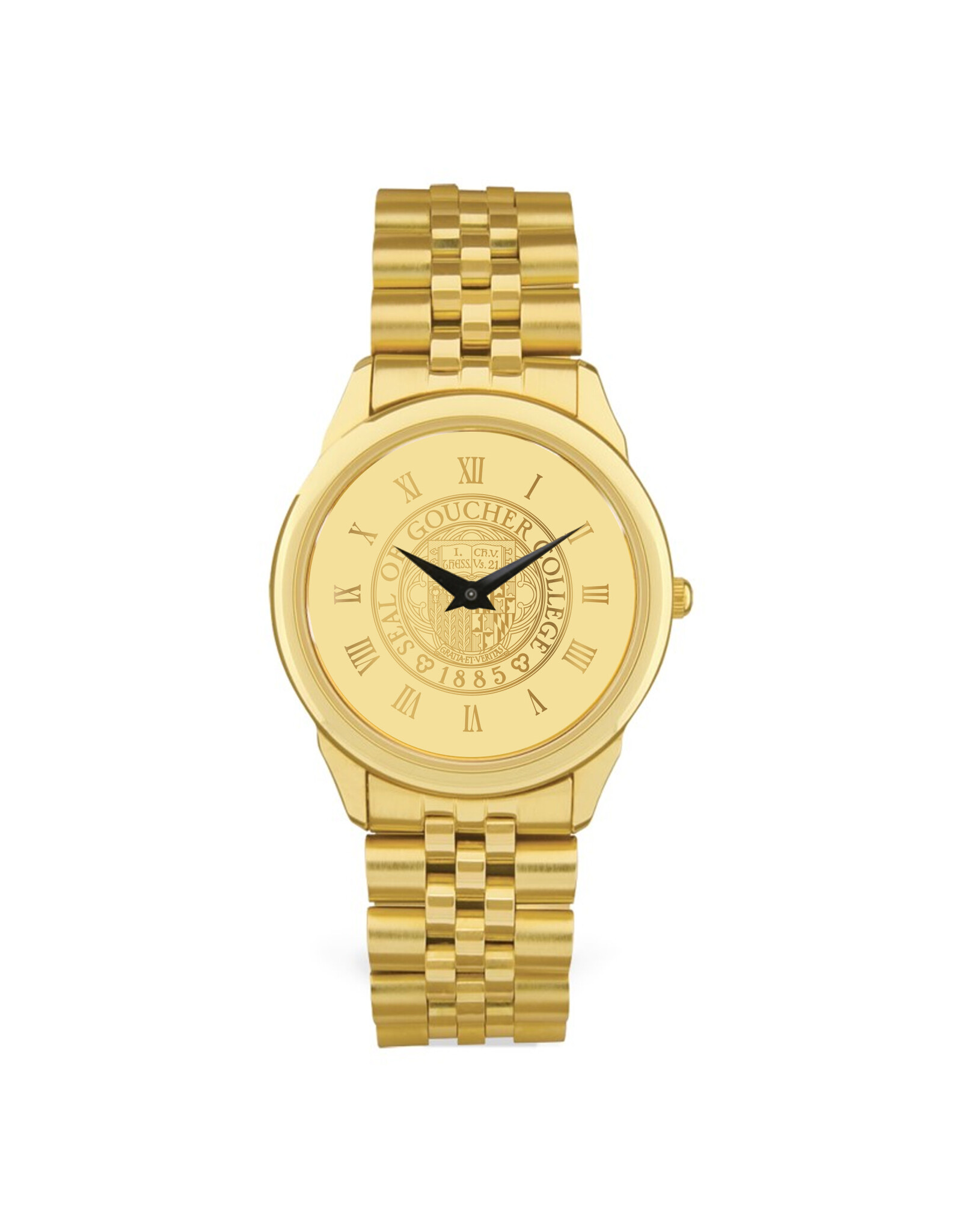 CSI Men's Link Bracelet Wristwatch "Seal Medallion" Gold