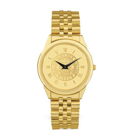 CSI Men's Link Bracelet Wristwatch "Seal Medallion" Gold