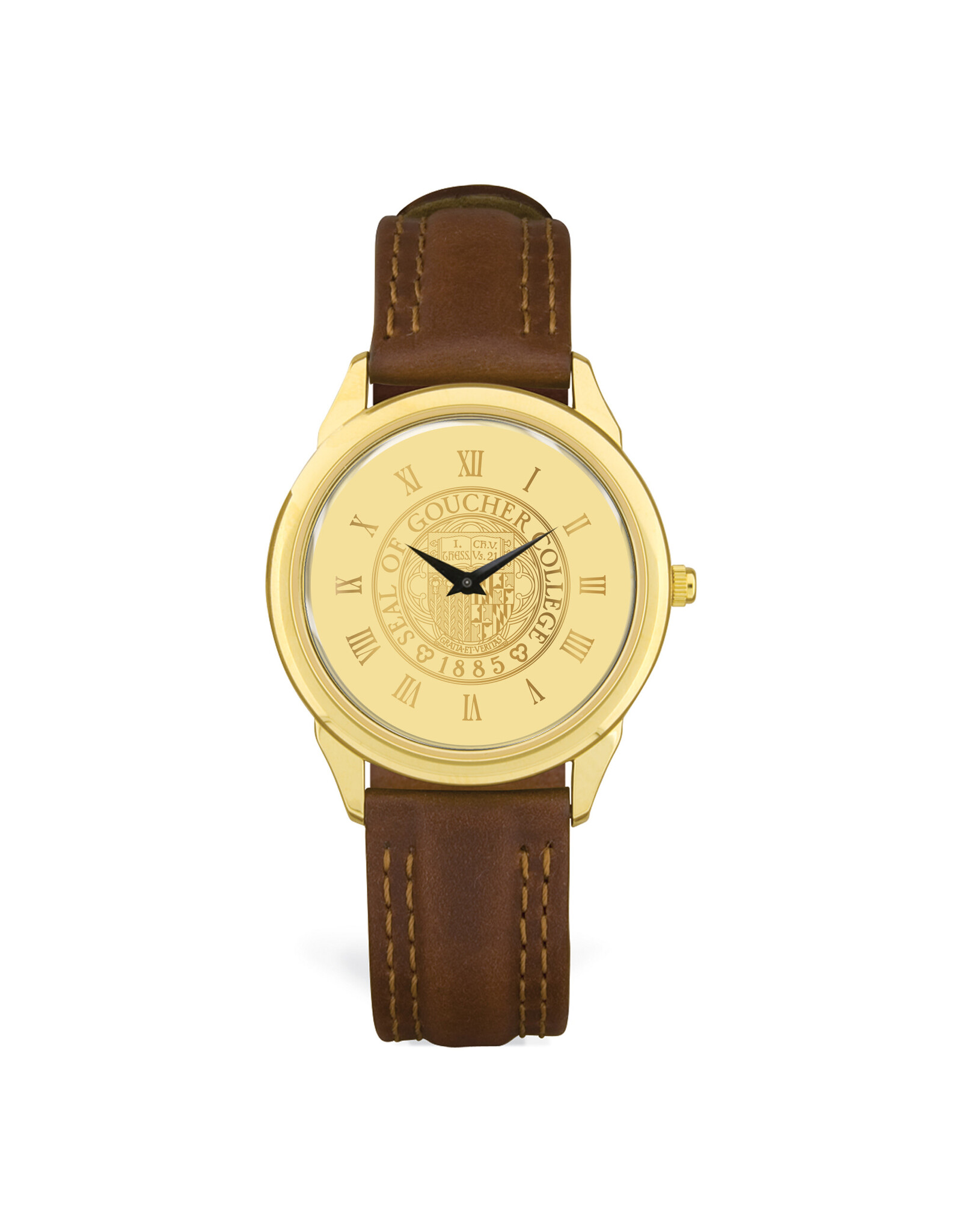 CSI Men's Leather Wristwatch "Seal Medallion" Gold
