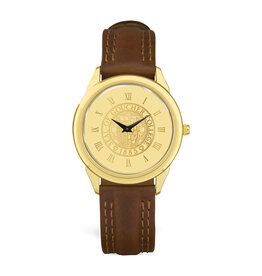 CSI Men's Leather Wristwatch "Seal Medallion" Gold