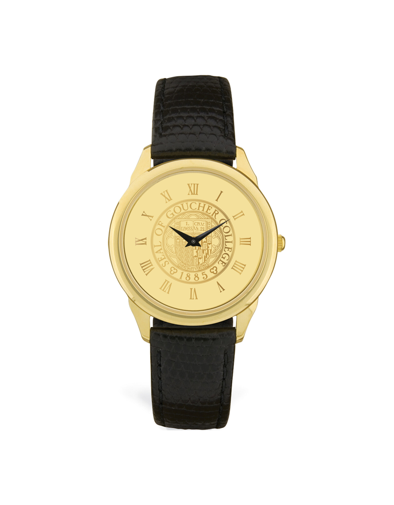 CSI Men's Wristwatch "Seal Medallion" Gold/Black Leather
