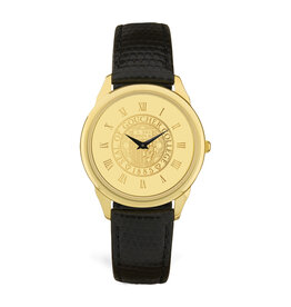 CSI Men's Wristwatch "Seal Medallion" Gold/Black Leather