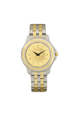 CSI Men's Two-Tone Link Bracelet Wristwatch "Seal Medallion" Gold