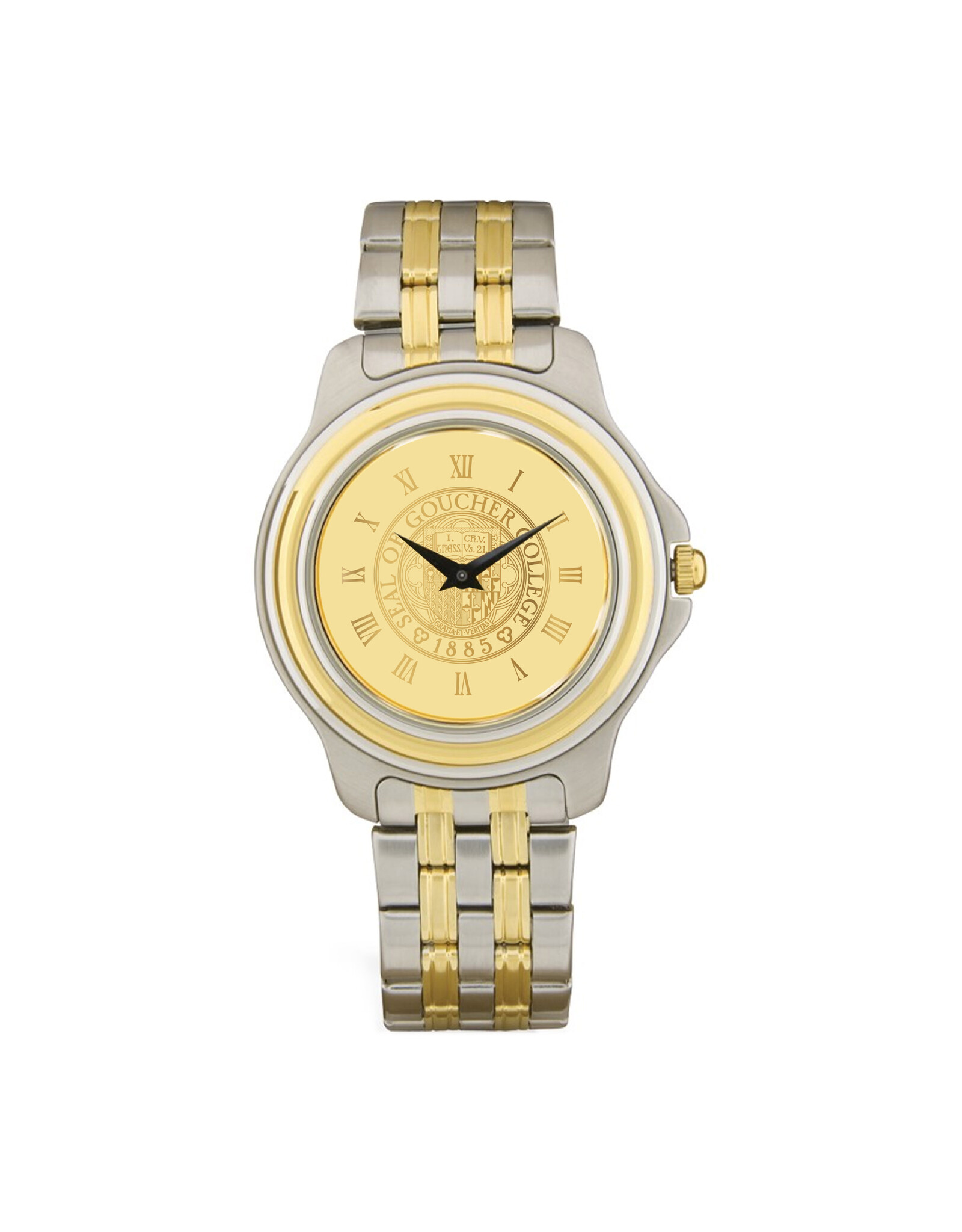 CSI Men's Two-Tone Link Bracelet Wristwatch "Seal Medallion" Gold