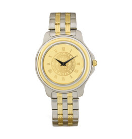 CSI Men's Two-Tone Link Bracelet Wristwatch "Seal Medallion" Gold
