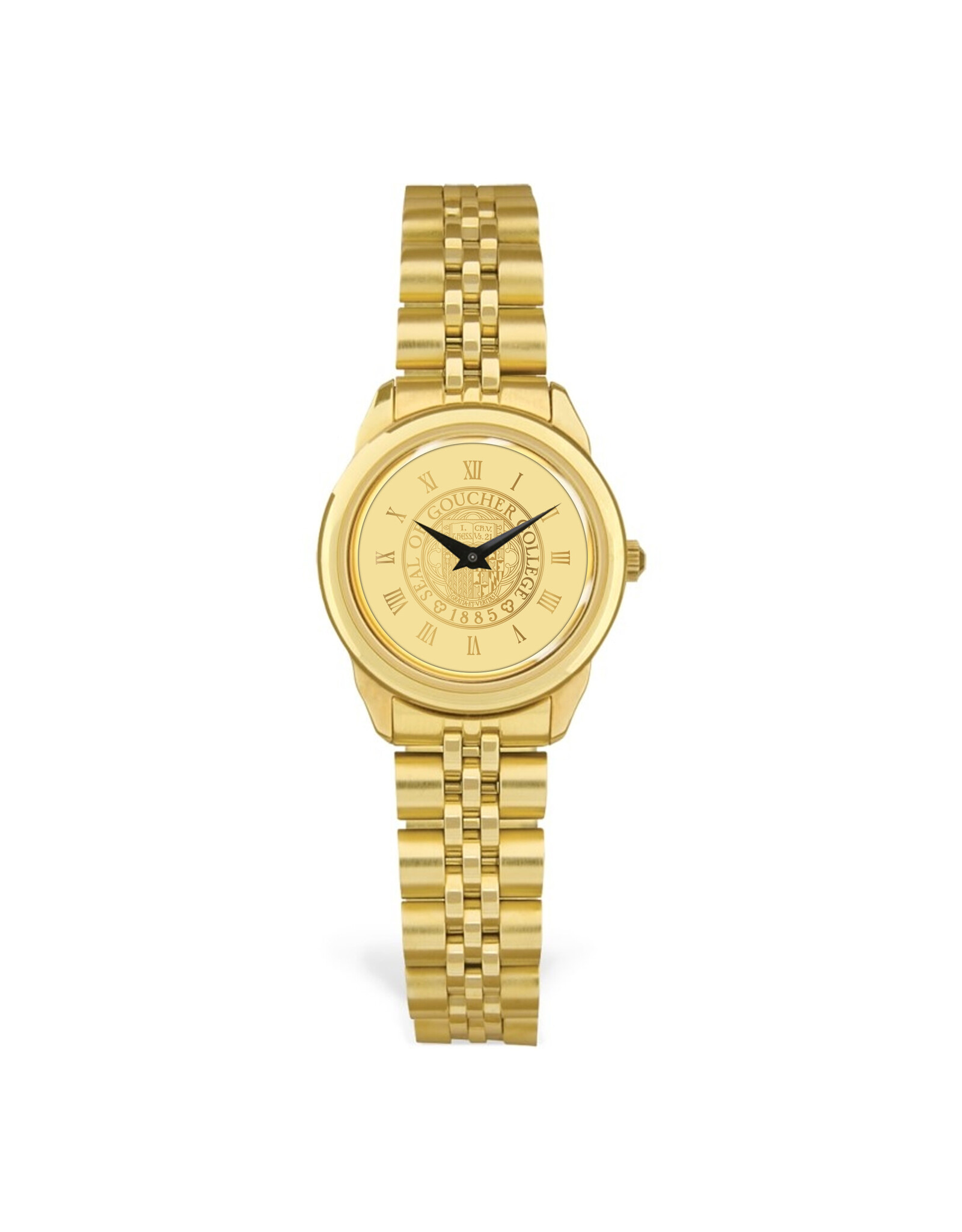 CSI Women's Link Bracelet Wristwatch "Seal Medallion" Gold