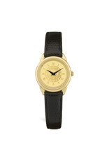 CSI Women's Wristwatch "Seal Medallion" Gold/Black Leather