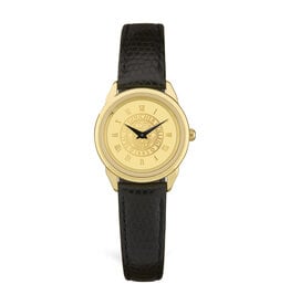 CSI Women's Wristwatch "Seal Medallion" Gold/Black Leather
