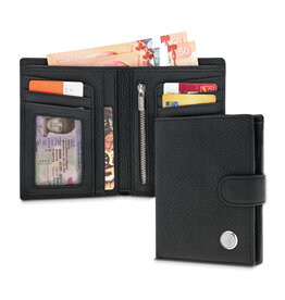 CSI Ladies' Leather Billfold Wallet "Seal Medallion" Black