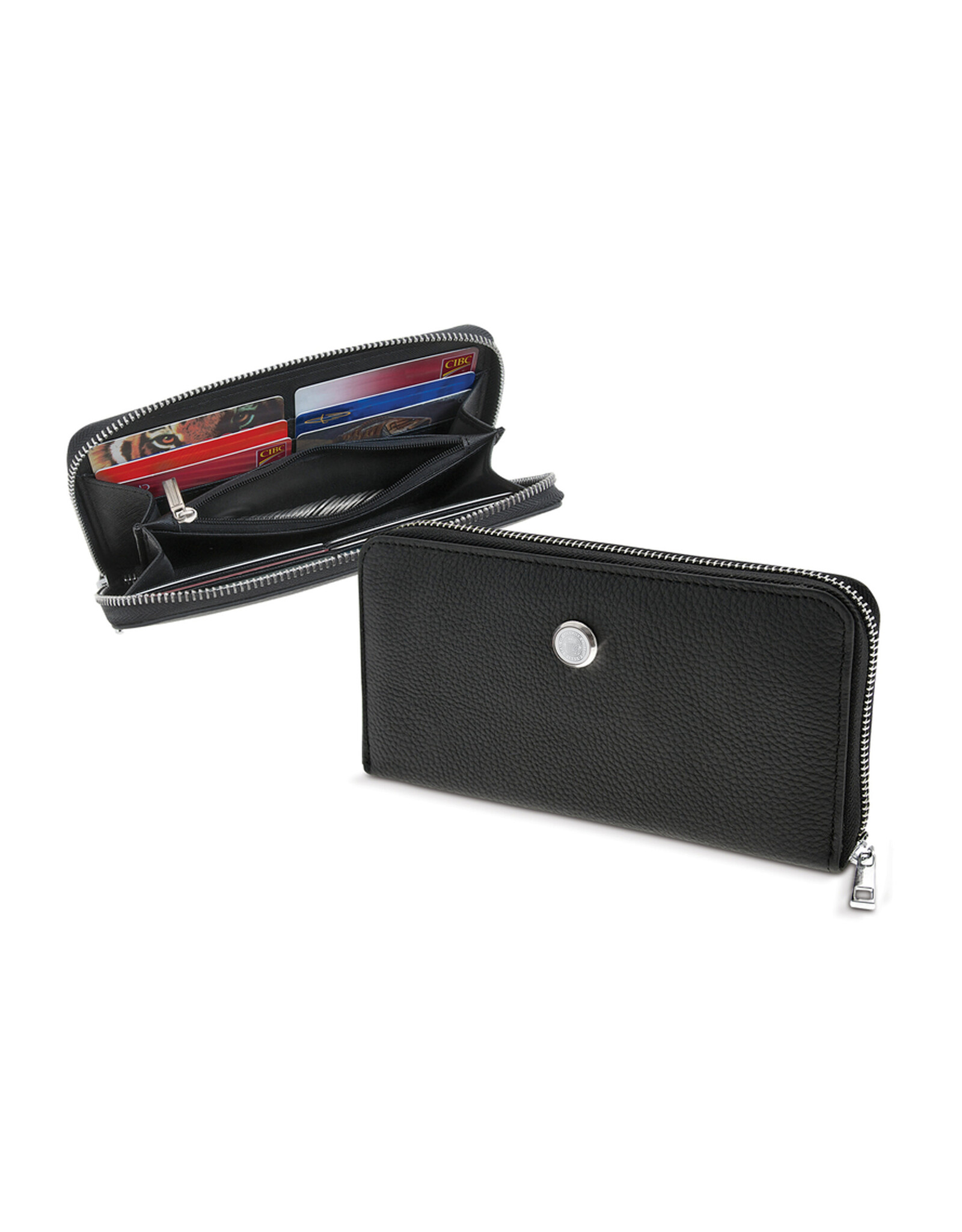 CSI Ladies' Leather Wallet "Seal Medallion" Black