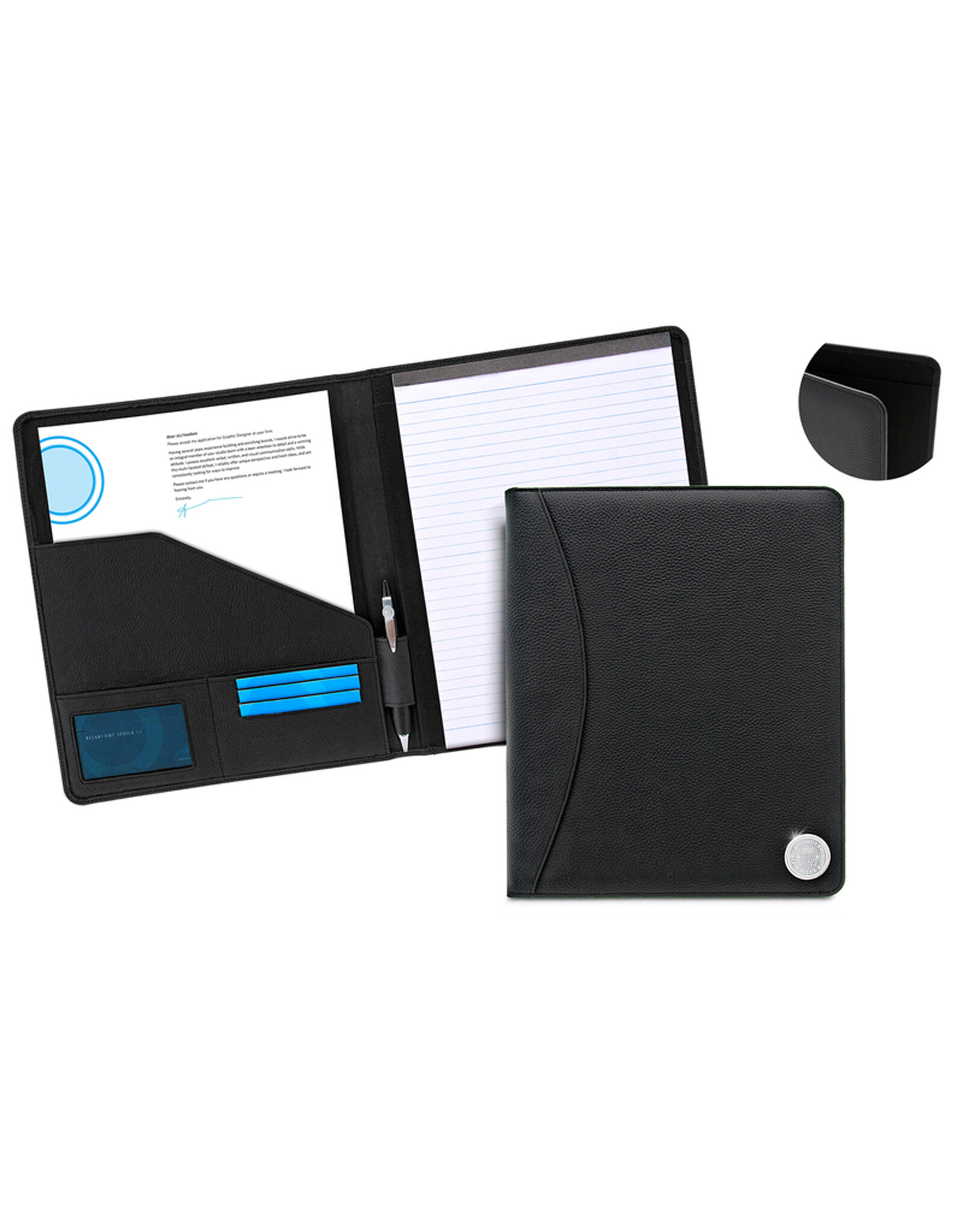 CSI Leather Portfolio "Seal Medallion" Black