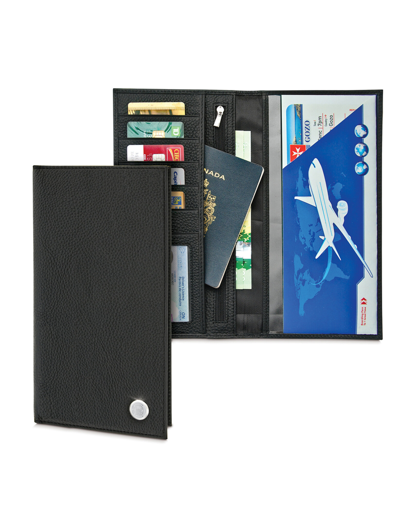 CSI Passport Wallet "Seal Medallion" Black