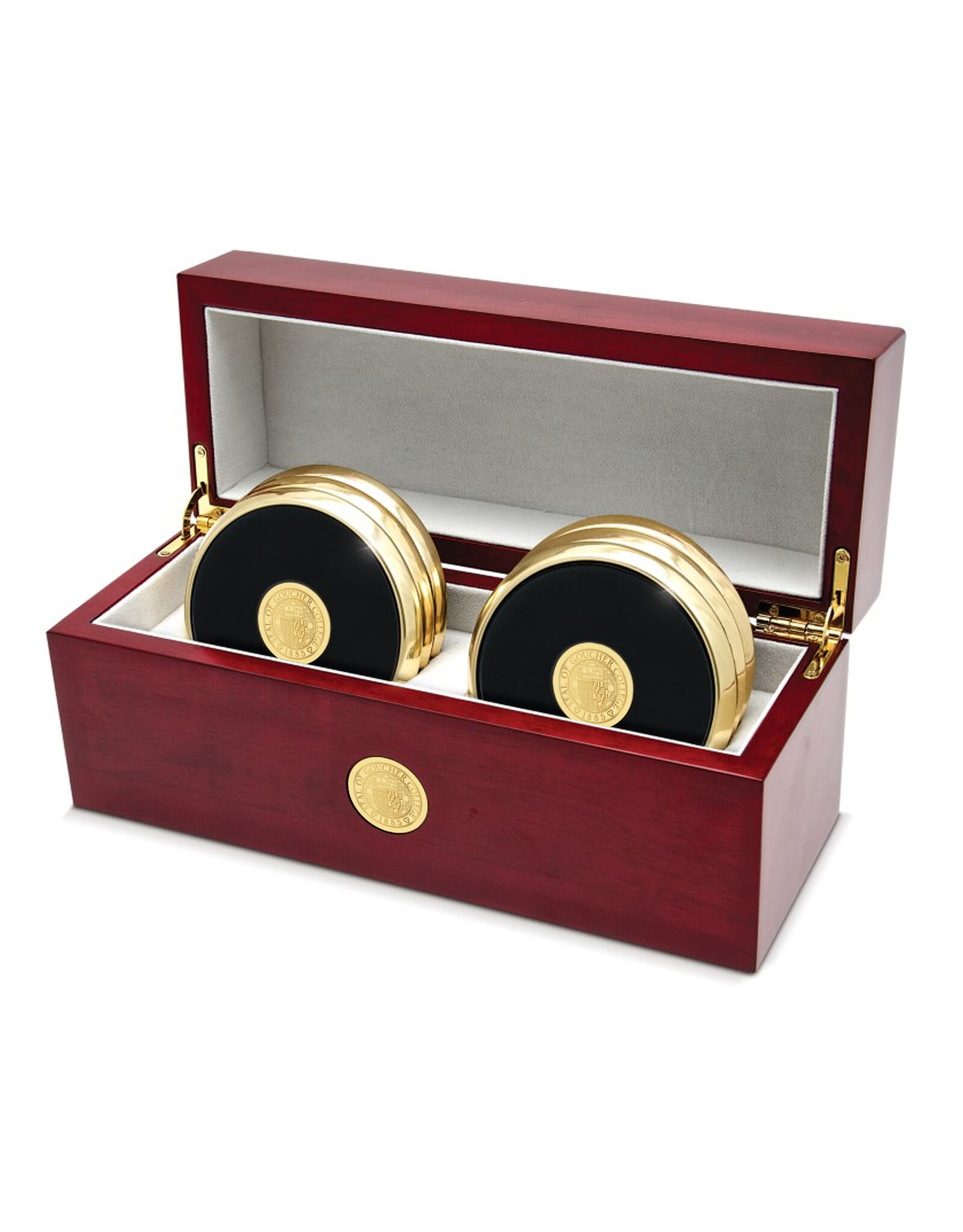 CSI Metal Tone Coaster "Seal Medallion" Set of 6 Gold
