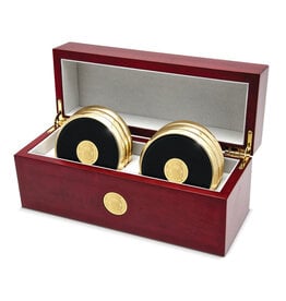 CSI Metal Tone Coaster "Seal Medallion" Set of 6 Gold
