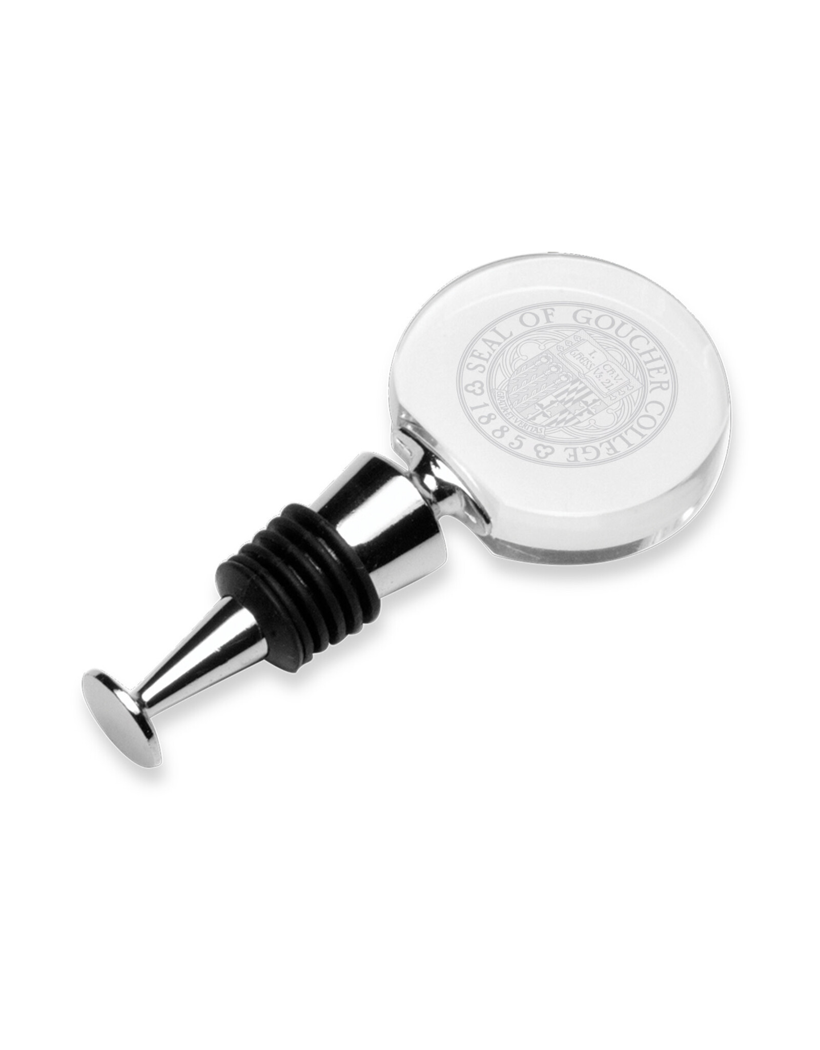 Campus Crystal Glass Wine Stopper "Goucher Seal"