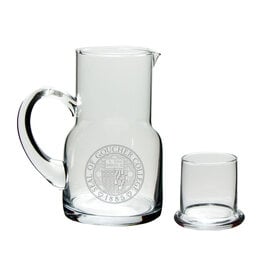 Campus Crystal 24oz Executive Water Carafe w/ Glass "Goucher Seal"