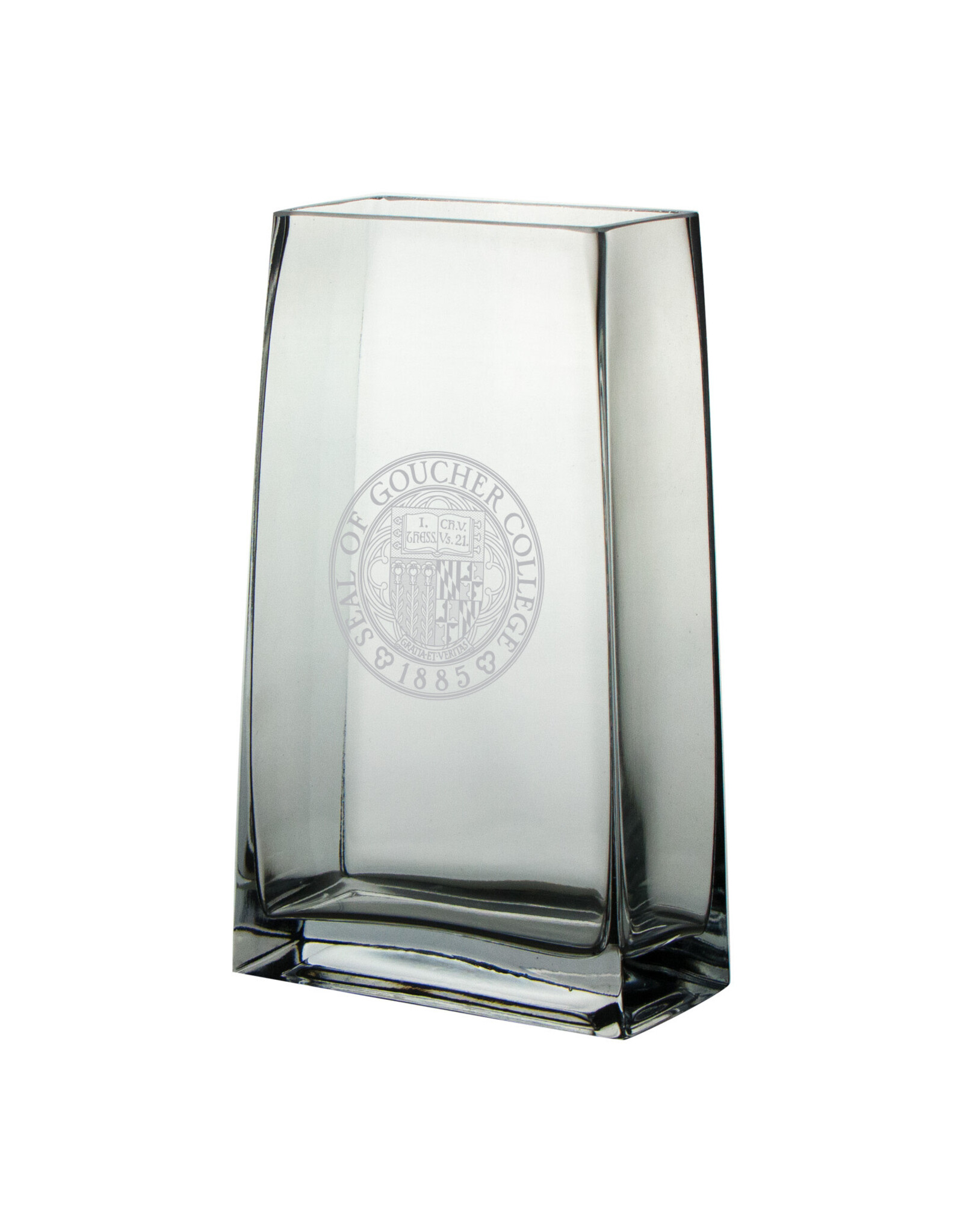Campus Crystal Elegant Daydream Rectangle Vase "Goucher Seal"