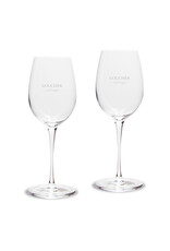 Campus Crystal 12oz Titanium White Wine Glass "Goucher College" 2-Pack
