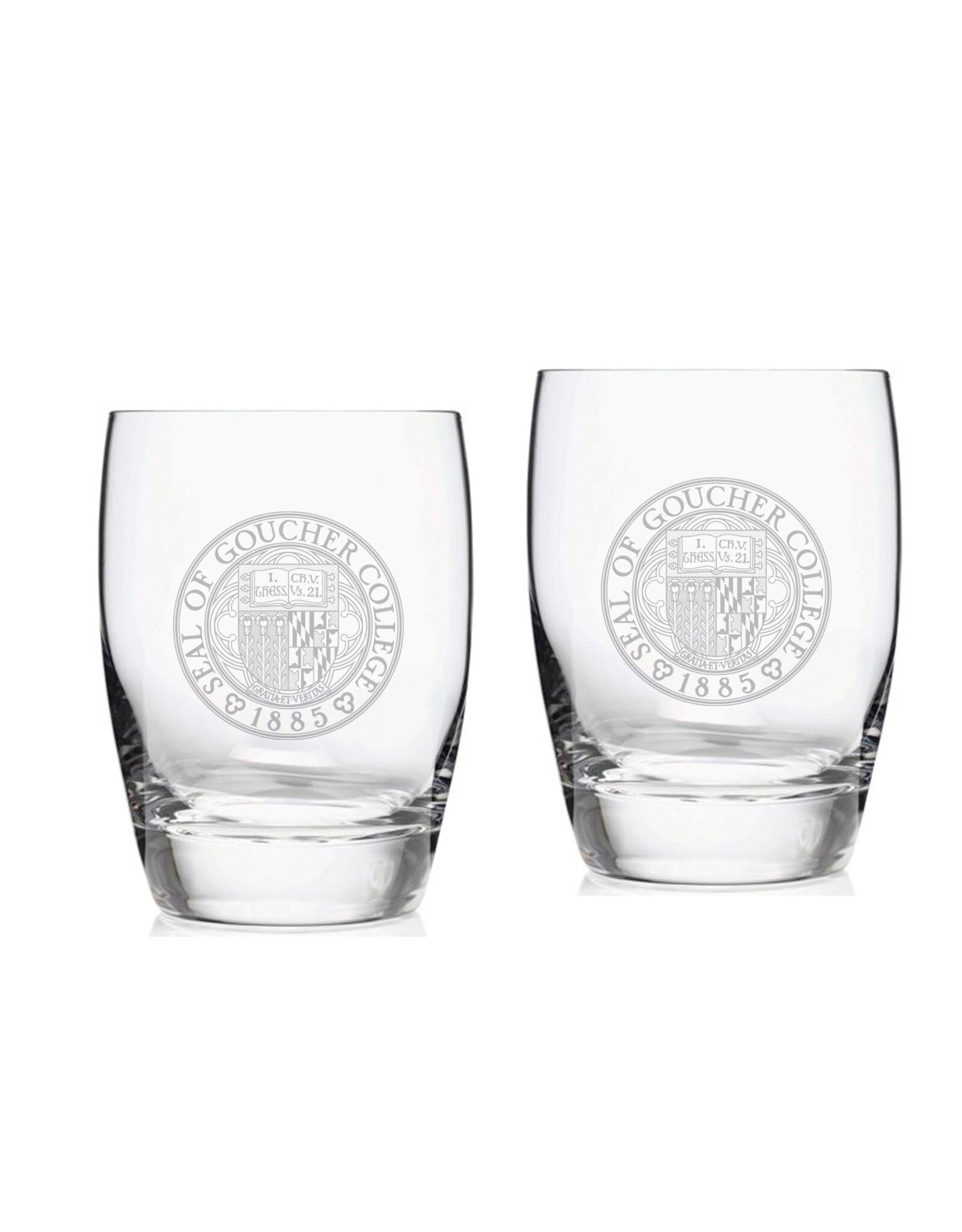 Campus Crystal 15oz Luigi Bormioli Michelangelo DOF Glass "Goucher Seal" 2-Pack