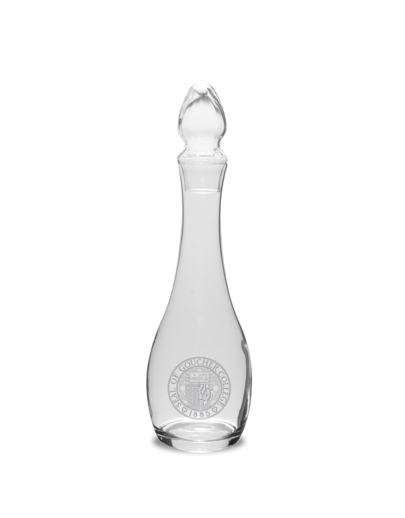 Campus Crystal 47.5oz Wide Bottom Decanter "Goucher Seal"