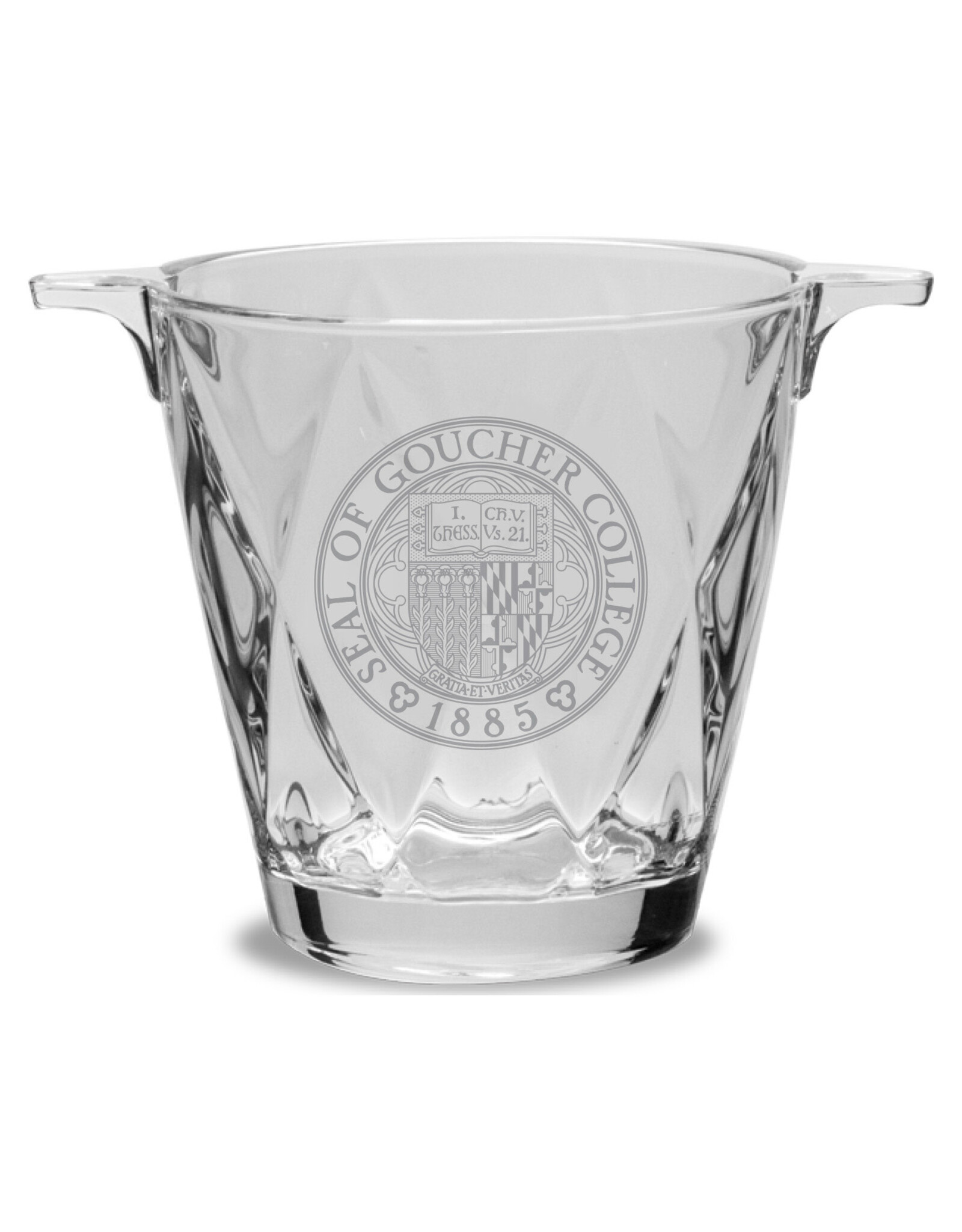 Campus Crystal Distinctive Diamond Ice Bucket "Goucher Seal"