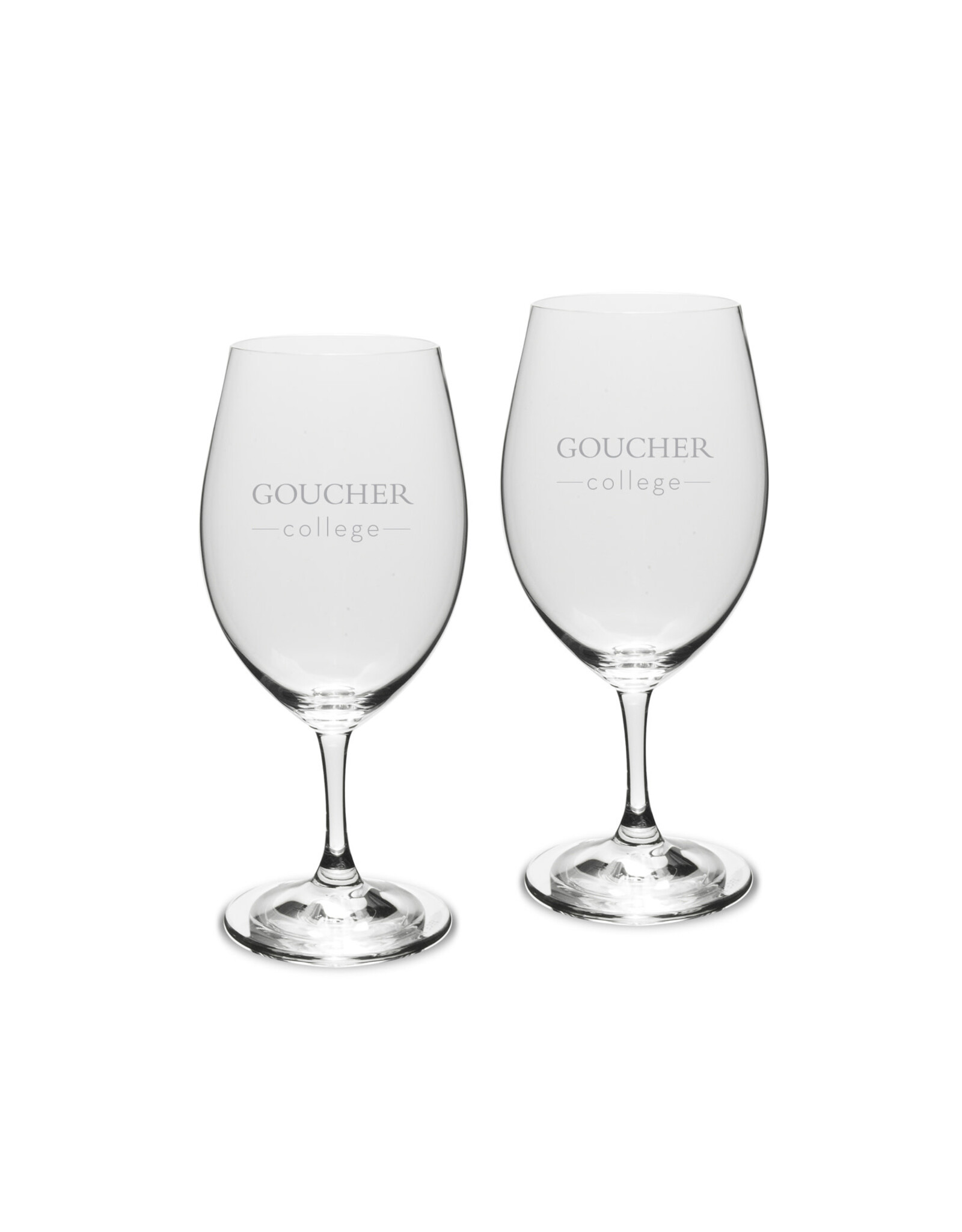 Campus Crystal Riedel Austrian Crystal 18oz Wine Glass "Goucher College" 2-Pack