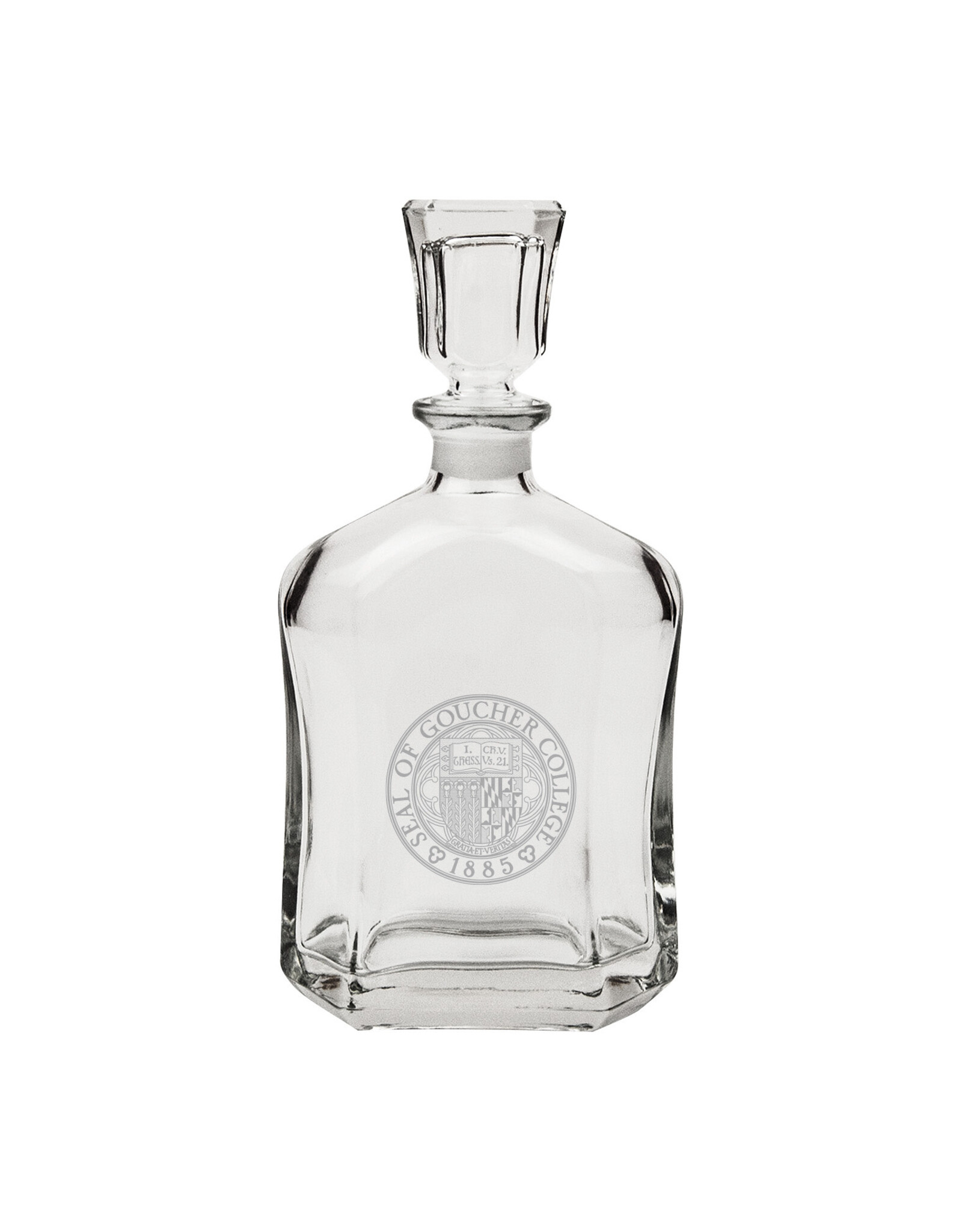 Campus Crystal 23oz Crystal Whiskey Decanter "Goucher Seal"