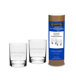 Campus Crystal 14oz Double Old Fashion Glass Set