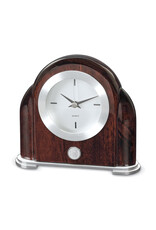 CSI Rosewood Desk Clock "Seal Medallion" Brown/Silver