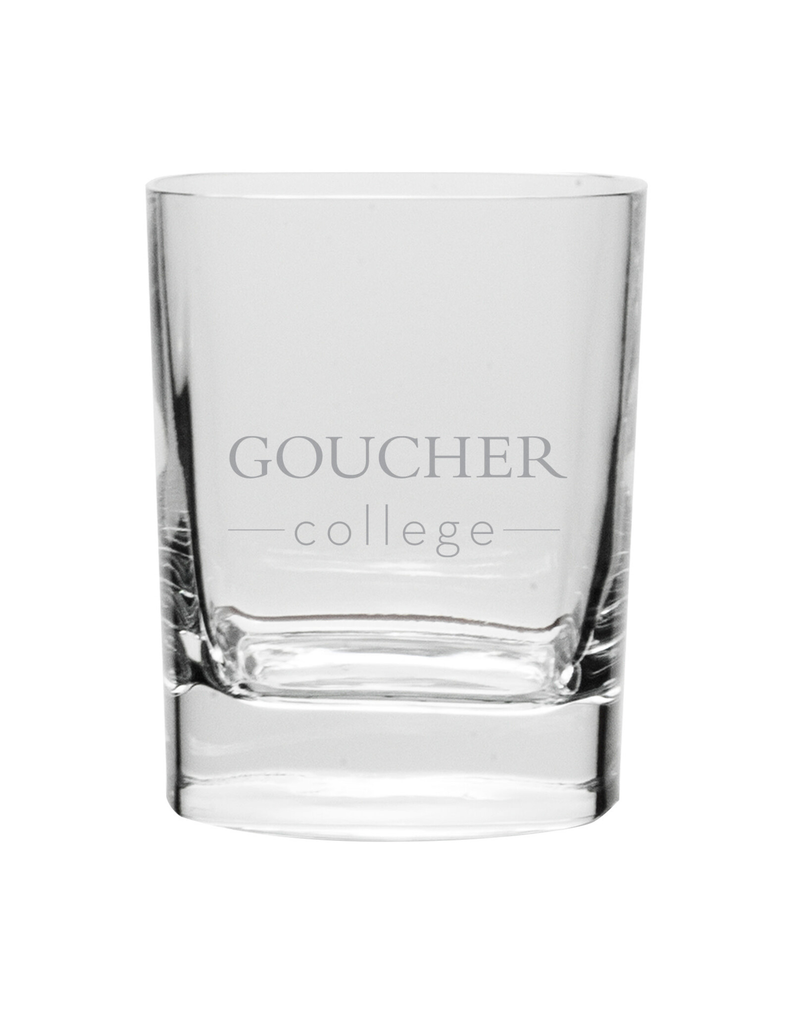 Campus Crystal Square Round DOF Glass "Goucher College" - Set of 2