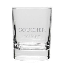 Campus Crystal Square Round DOF Glass "Goucher College" - Set of 2