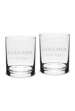 Campus Crystal Crystal Etched DOF Glass "Goucher College" - Set of 2