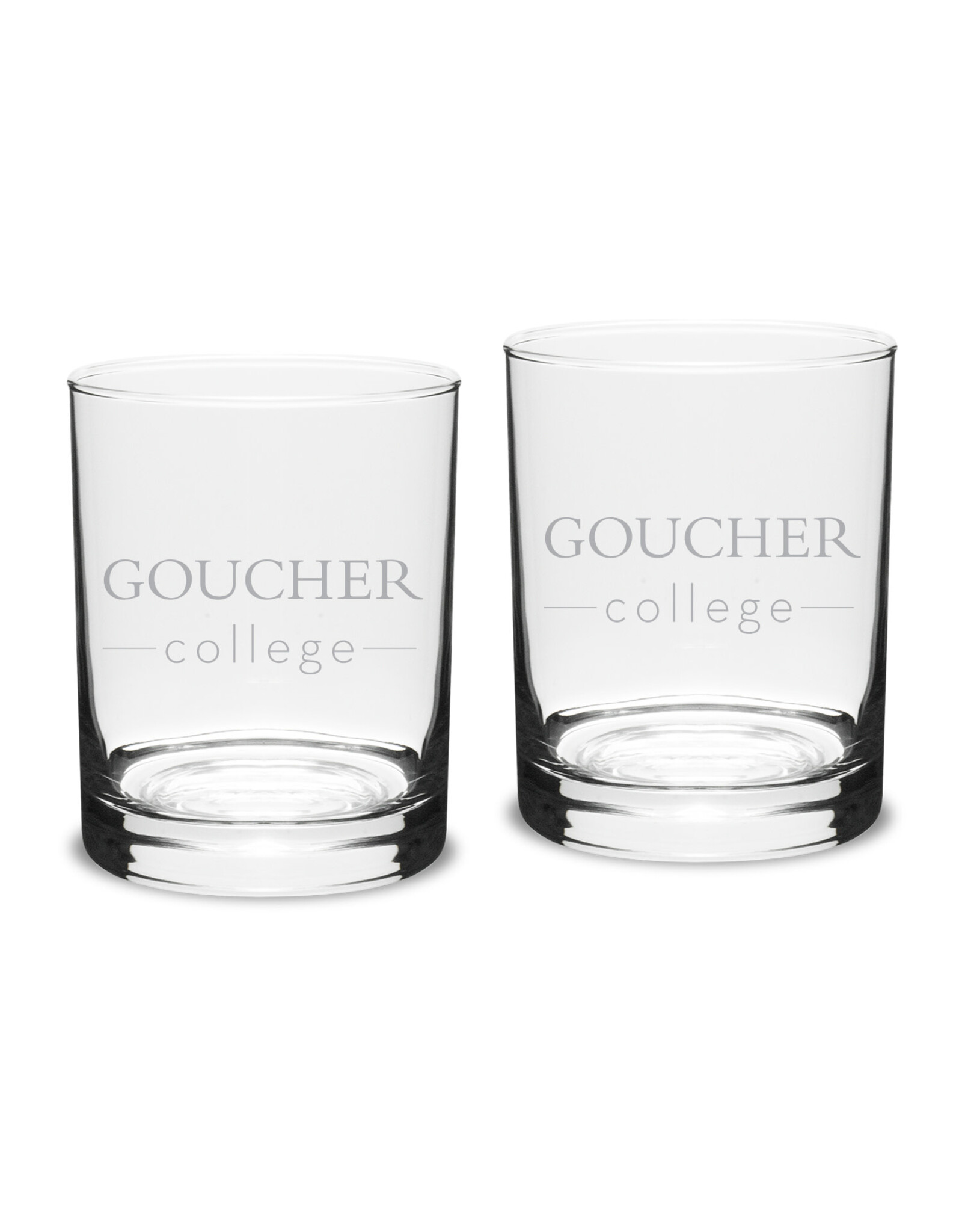 Campus Crystal Crystal Etched DOF Glass "Goucher College" - Set of 2