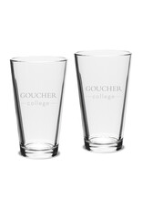 Campus Crystal Crystal Etched Pub Glass "Goucher College" - Set of 2