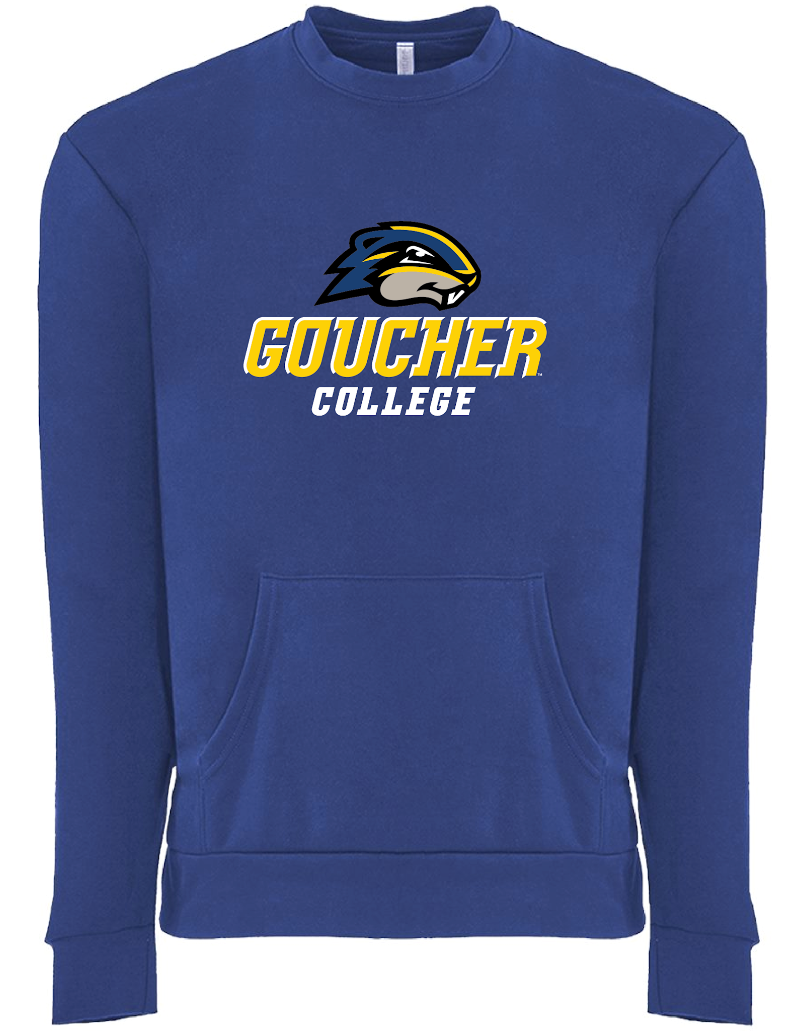 Next Level "Goucher College w/ Gopher" Crewneck Pocket Sweatshirt