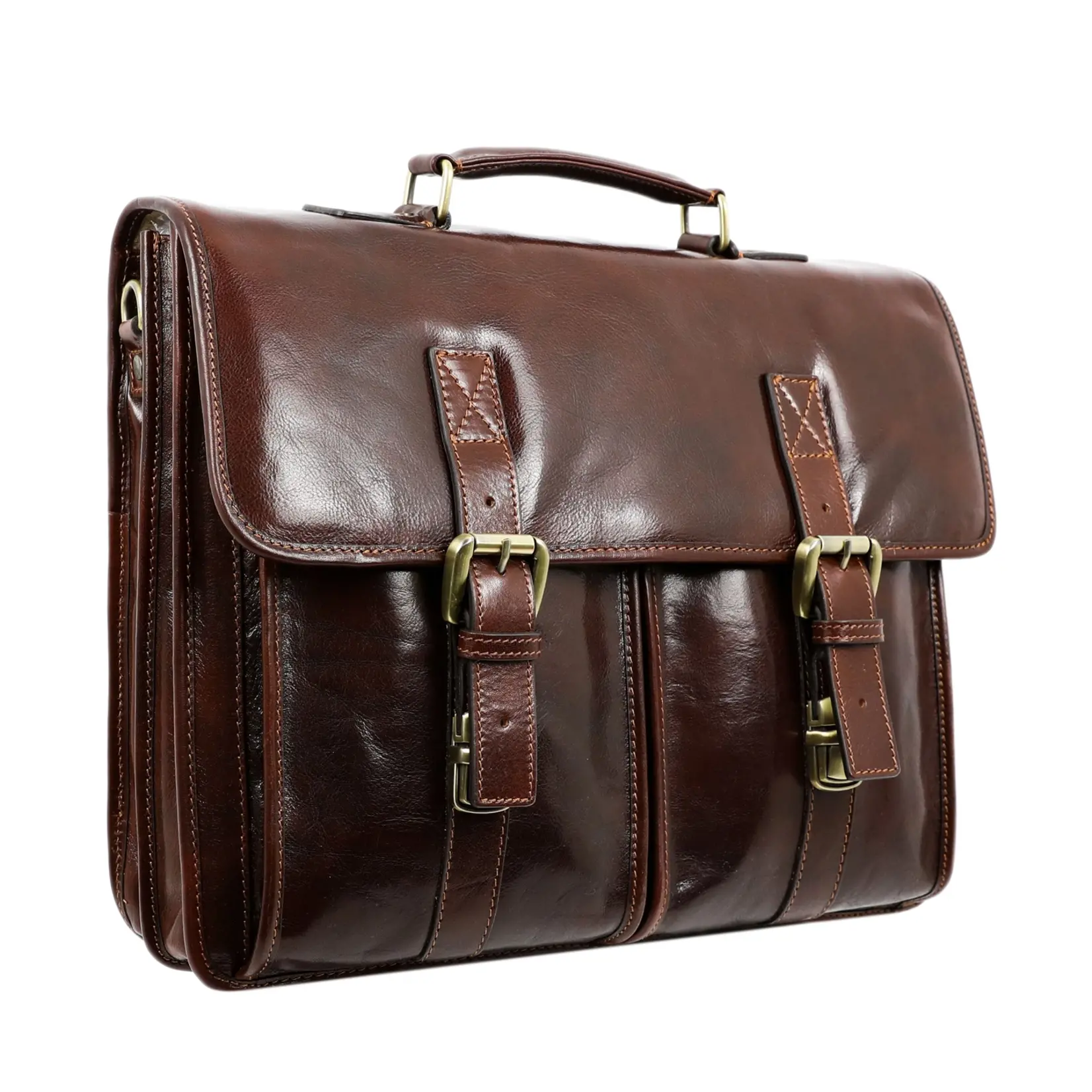 Time Resistance Full grain leather briefcase satchel- the time machine