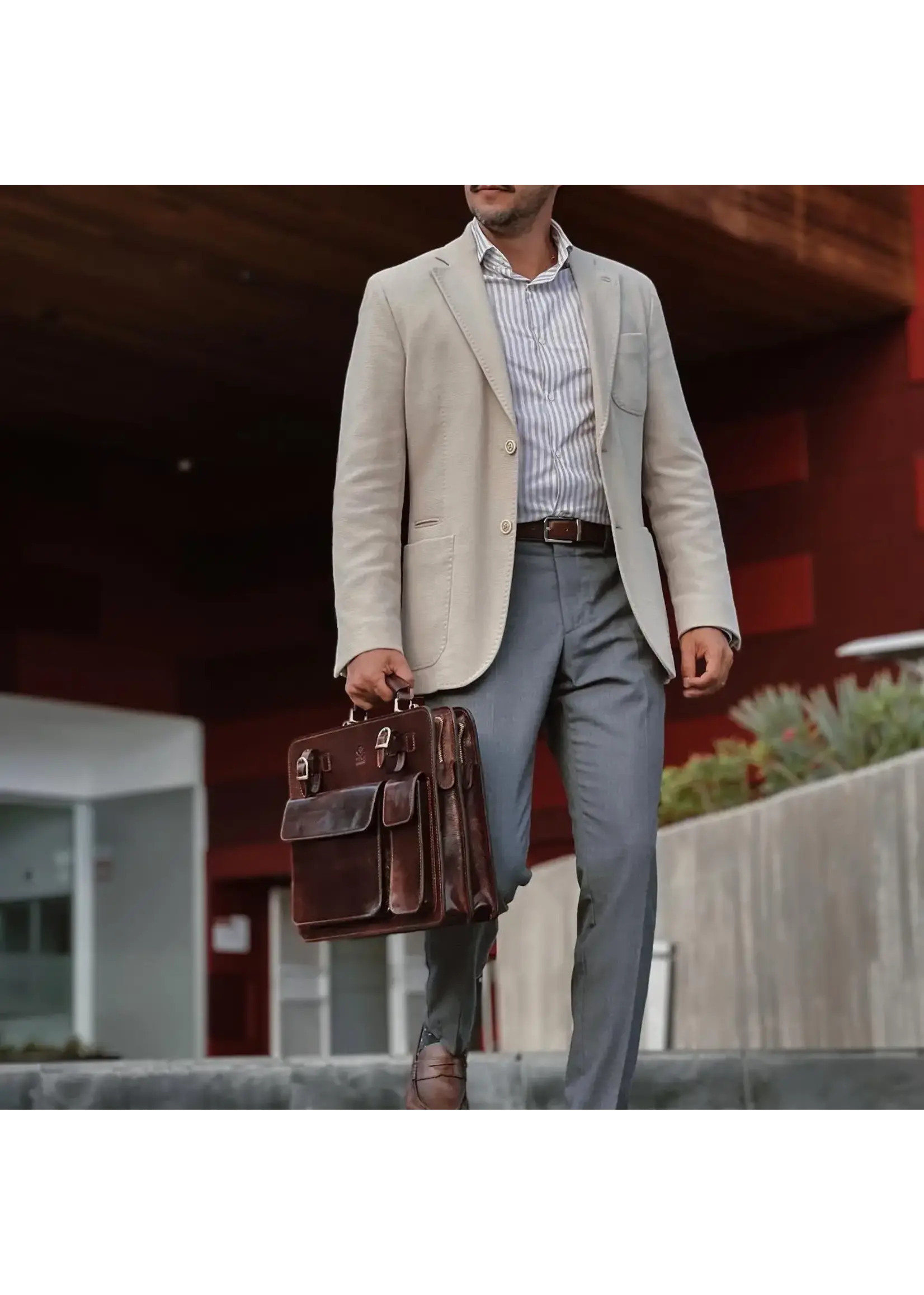 Time Resistance Full Grain Italian leather satchel work bag- the prophet